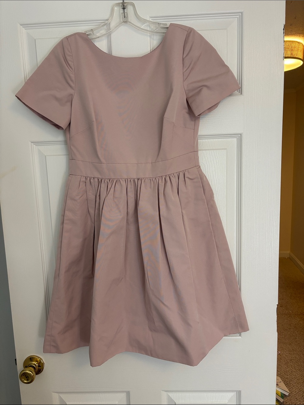 J. Crew Short-Sleeve Fit-and-Flare Dress - Dusty Pink